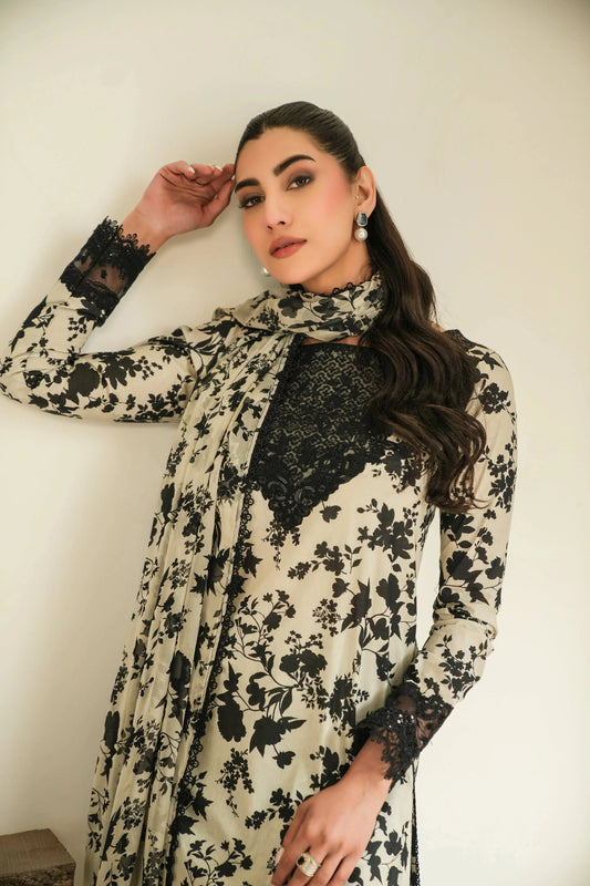 Aneela's Digital Printed Luxury Lawn Emb Collection 3Piece Unstitched